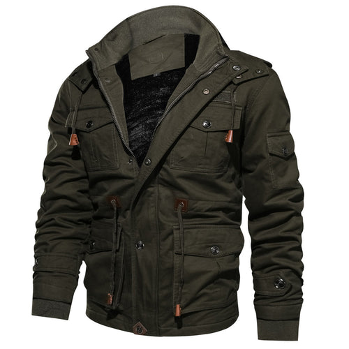 Herren Kurzparka im Urban-Utility-Stil mit wärmender Plüsch-Innenlage und Multifunktions‑Taschen – Taviero