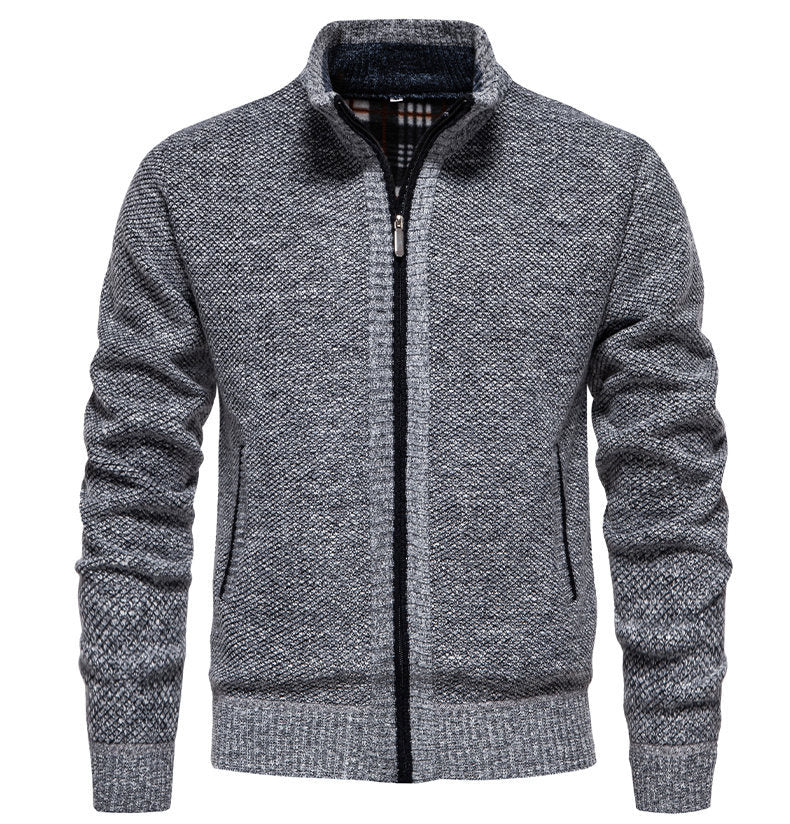 Herren sportliche Strickjacke mit Stehkragen Echoarchiv
