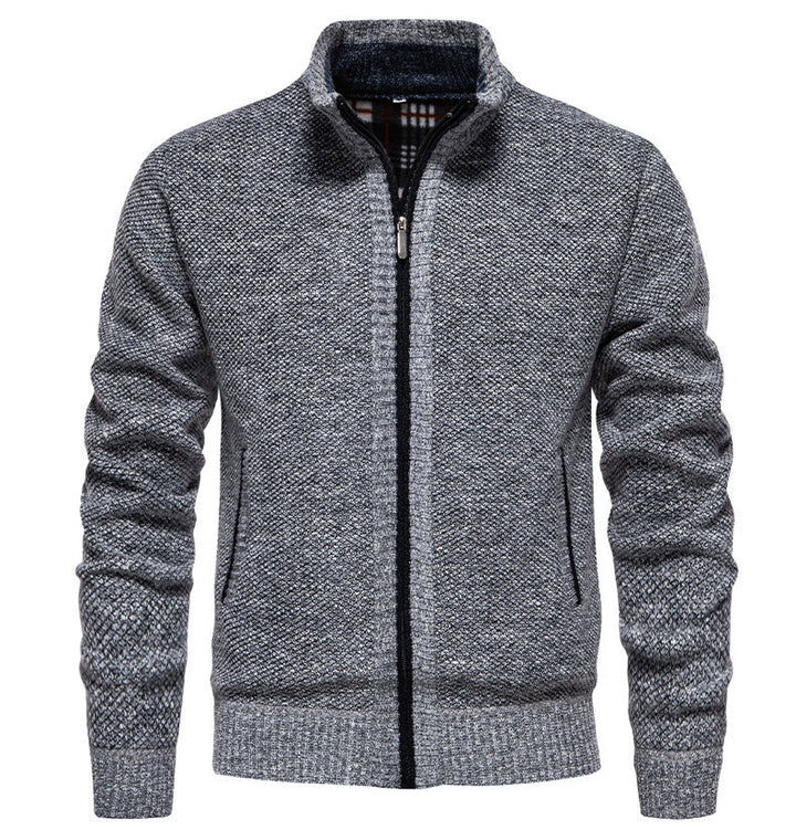 Herren sportliche Strickjacke mit Stehkragen Echoarchiv