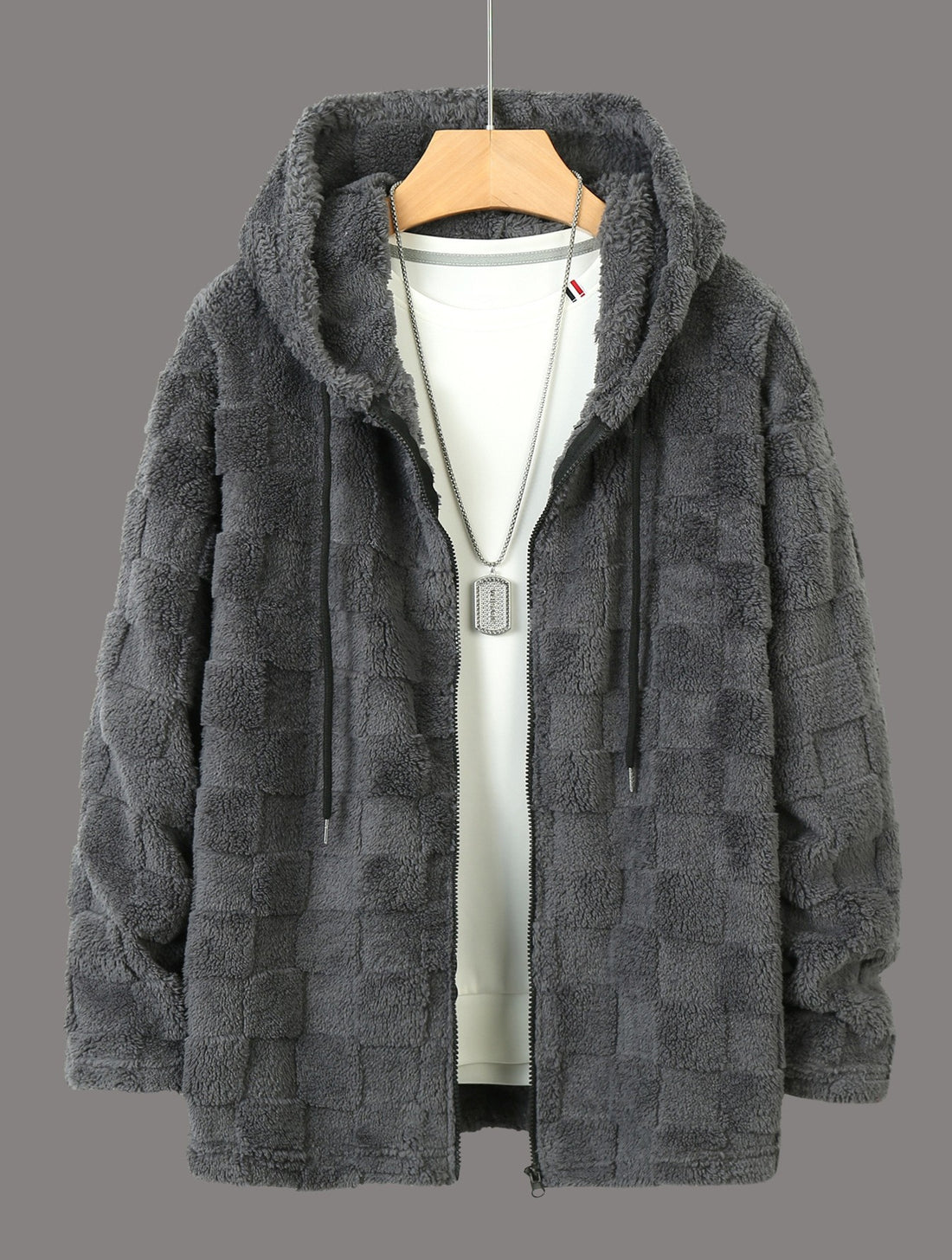 Herren Kuschelige Fleecejacke mit Kapuze und Taschen – Taviero