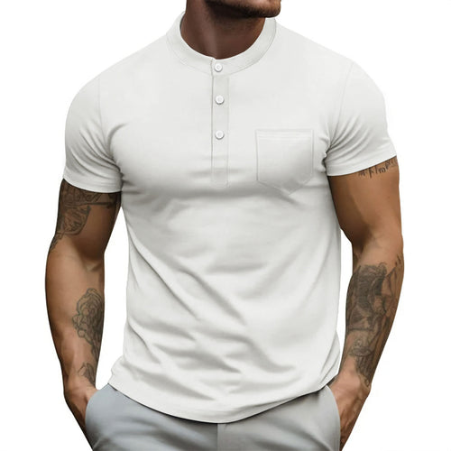 Herren Kurzarm Poloshirt mit Knopfleiste und Brusttasche Echoarchiv