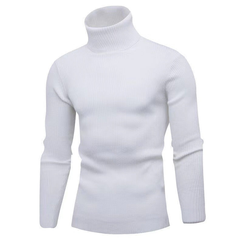 Herren hochwertiger Rollkragenpullover aus feinem Rippstrick Echoarchiv