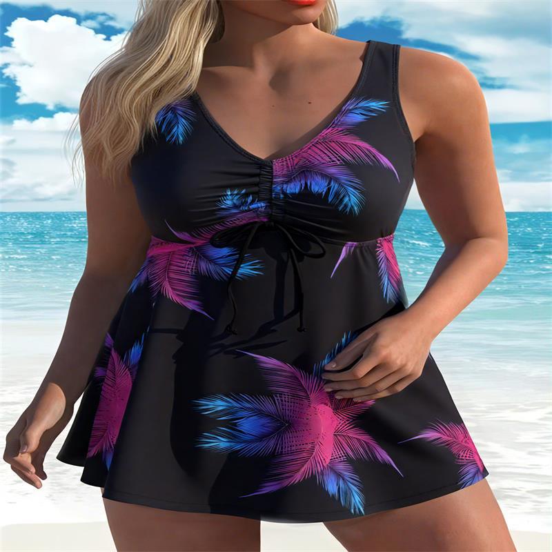 Damen Tankini-Top mit floralem Design und figurumspielendem Schnitt Echo Archiv