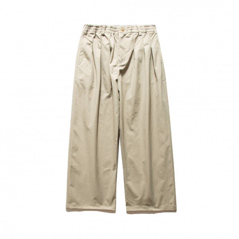 Unisex Weite Plissee-Hose mit elastischem Bund und Bundfalten Echo Archiv