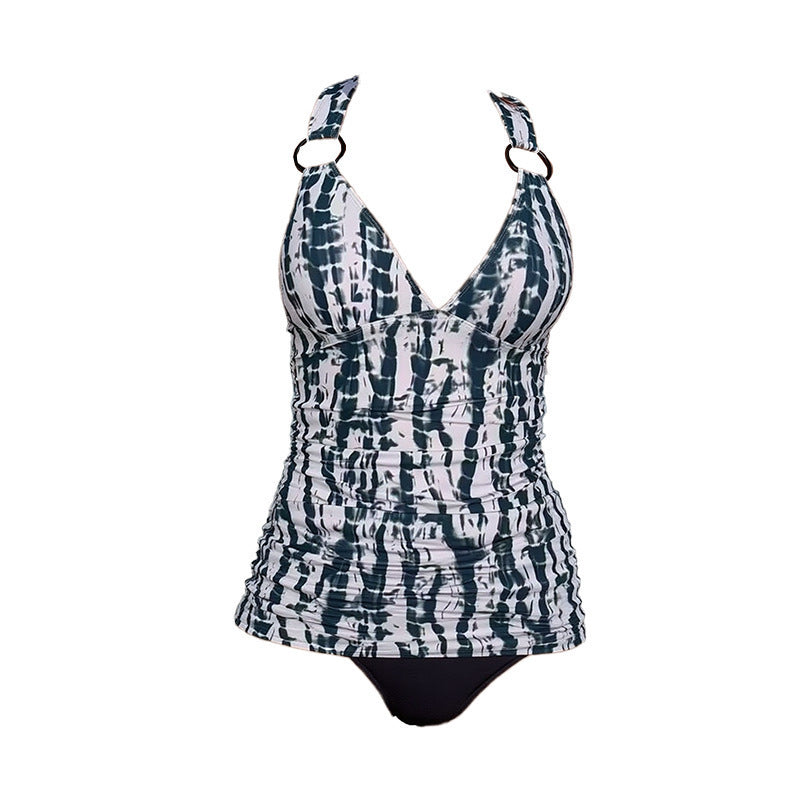 Damen Tankini mit v-Ausschnitt und modischen Bindebändern Echo Archiv