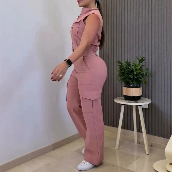 Damen Cargo-Jumpsuit mit kurzem Oberteil und praktischen Taschen Echo Archiv