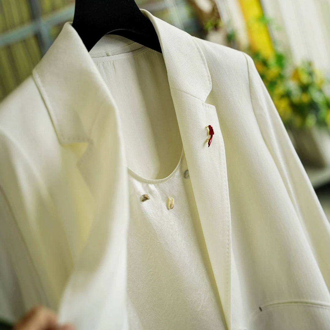Damen Eleganter Leinenblazer Echoarchiv