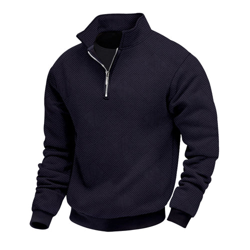 Herren Stehkragen Pullover mit strukturiertem Design Echoarchiv