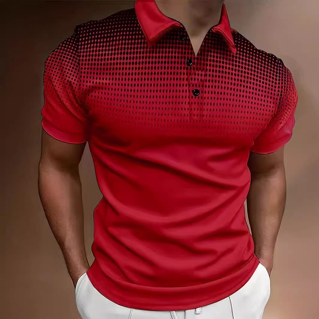 Herren modisches Poloshirt mit grafischem Muster Echoarchiv