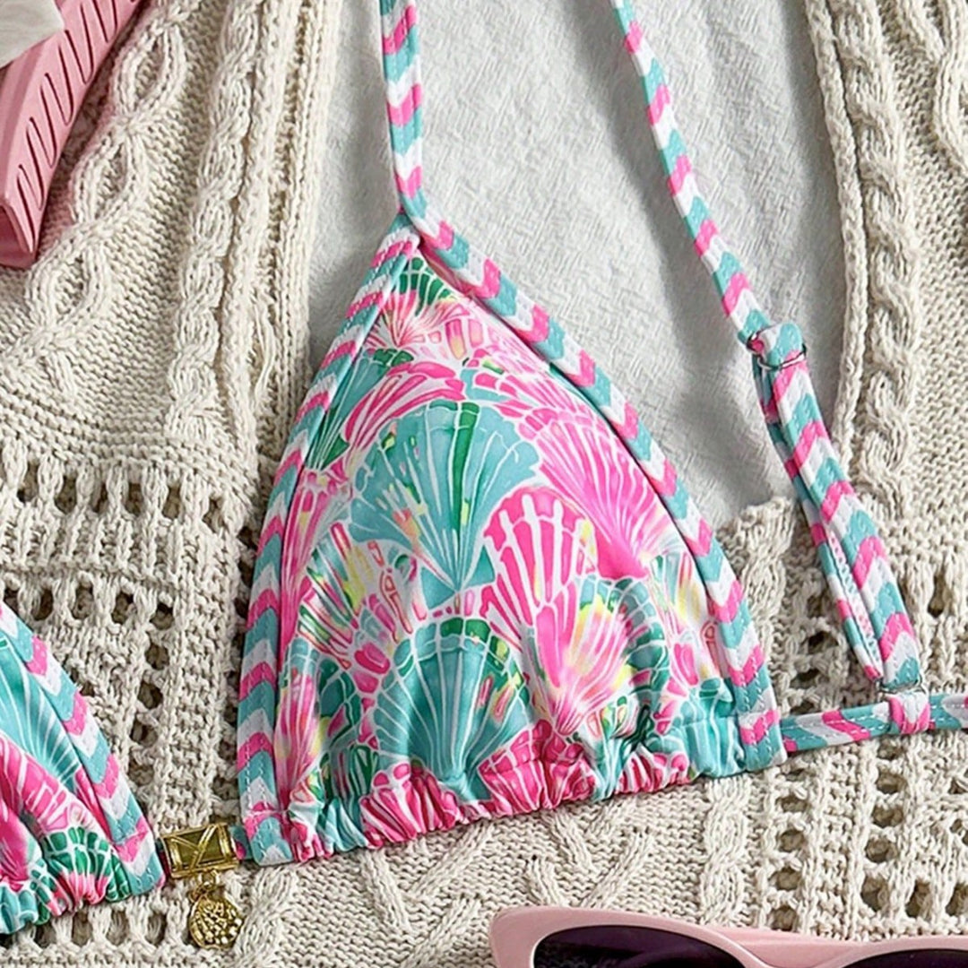 Damen Triangel-Bikini-Set mit trendy Muschel-Muster Echo Archiv