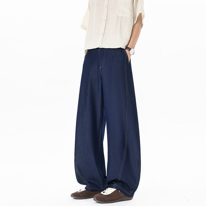 Herren Asymmetrische Zweilagen-Jeanshose mit einer Shorts- und einer Wide‑Leg‑Seite Echoarchiv