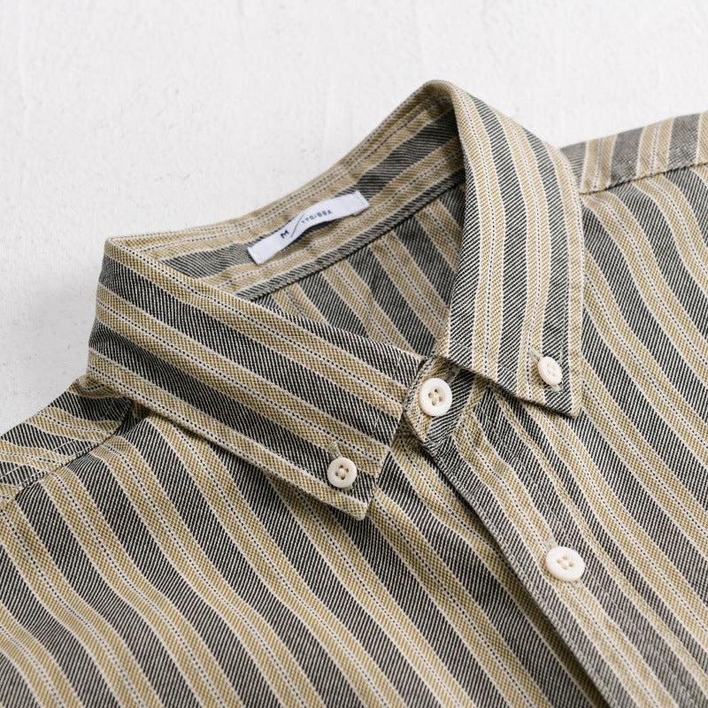 Herren Hemd mit Button-Down-Kragen aus atmungsaktivem Leinen-Baumwollmix in Relaxed-Passform Echoarchiv