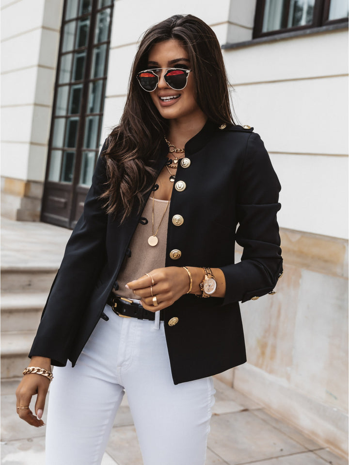 Damen nan militärischer Blazer mit Stehkragen und dekorativen Goldknöpfen Echo Archiv
