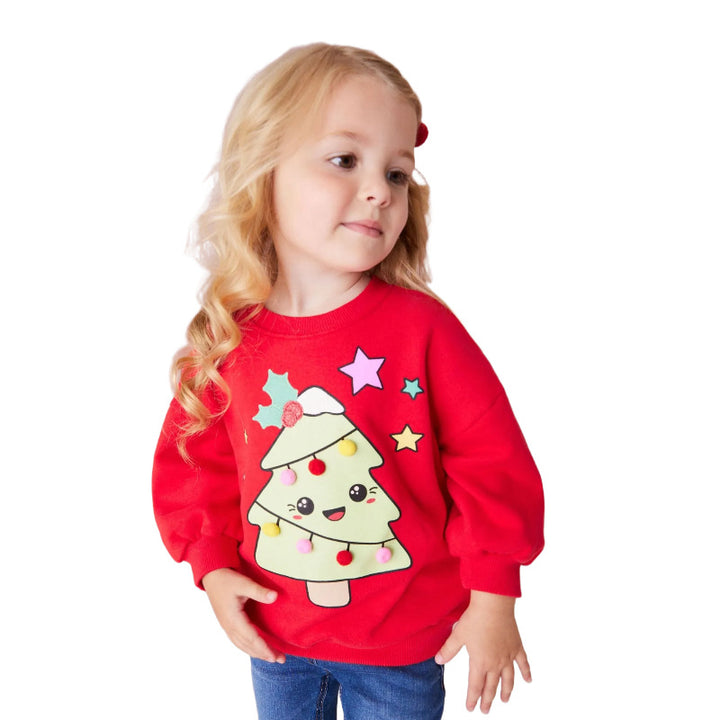 Mädchen Sweater mit festlichem Weihnachtsbaum-Motiv Echo Archiv