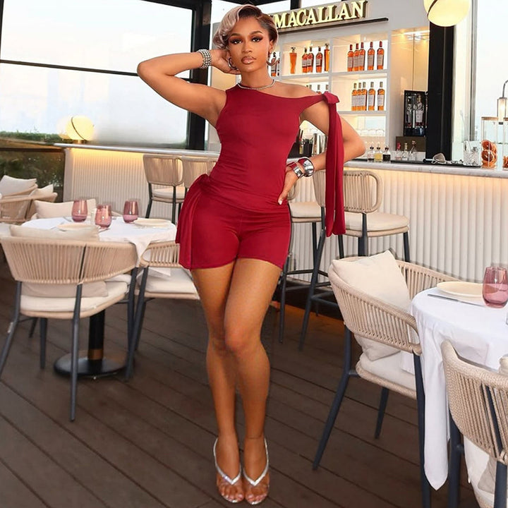 Damen Modisches Oberteil mit asymmetrischem Schnitt und Chiffon-Material Echo Archiv
