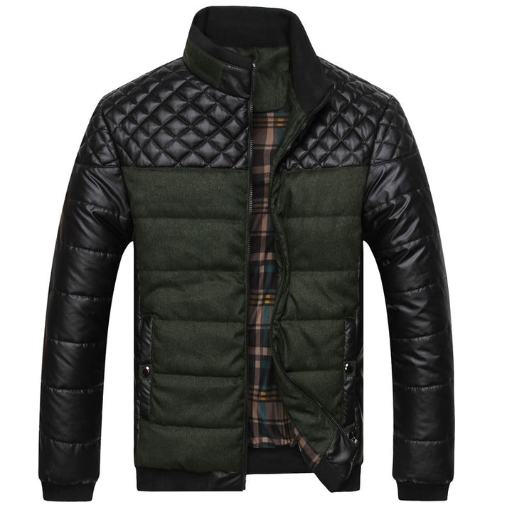 Herren Steppjacke im Materialmix mit wattierter Füllung und Stehkragen Echo Archiv