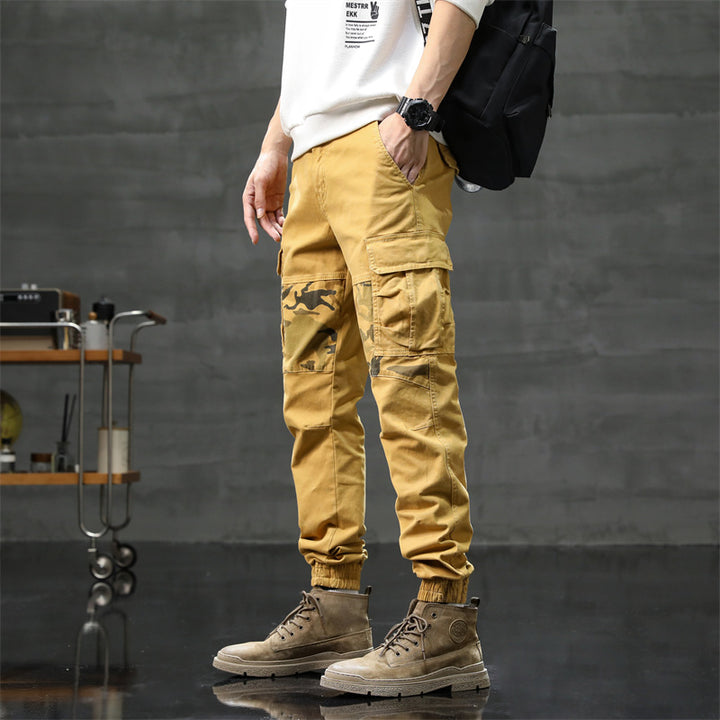 Herren Cargo-Jogginghose mit Camouflage-Knieeinsatz & elastischen Bündchen Echoarchiv
