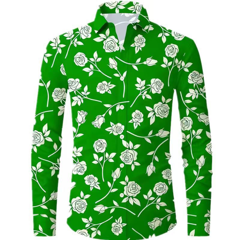 Herren Bluse mit floralem Design Echoarchiv