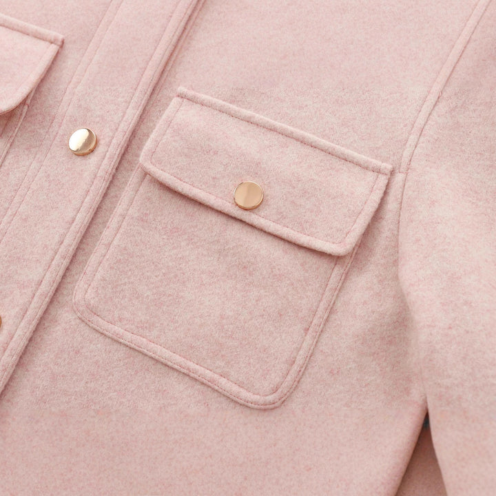 Damen Cropped Wollmix‑Jacke im Boxy‑Schnitt mit Rundhalsausschnitt und Zierdruckknöpfen Echoarchiv