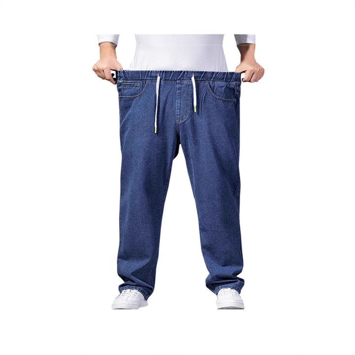 Herren nan weitenverstellbare Denim Jogginghose mit elastischem Bund und Kordelzug Echo Archiv