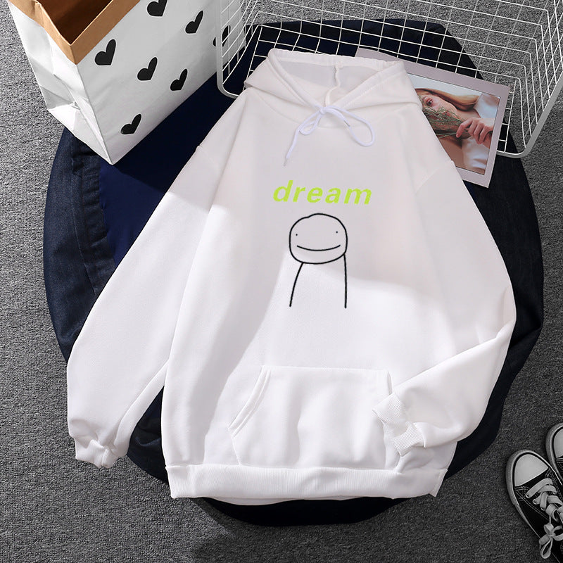 Unisex Oversize-Kapuzenpullover mit minimalistischem Smiley-Print, weichem Fleece-Innenfutter und praktischer Kängurutasche – Auréline