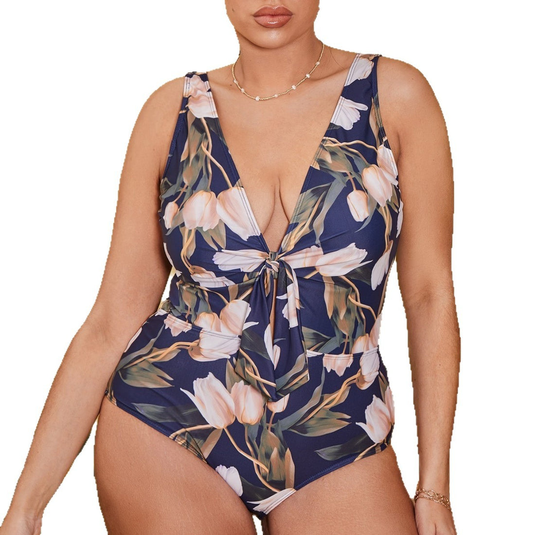 Damen Eleganter Einteiler Badeanzug mit floralem Design – Maréssa