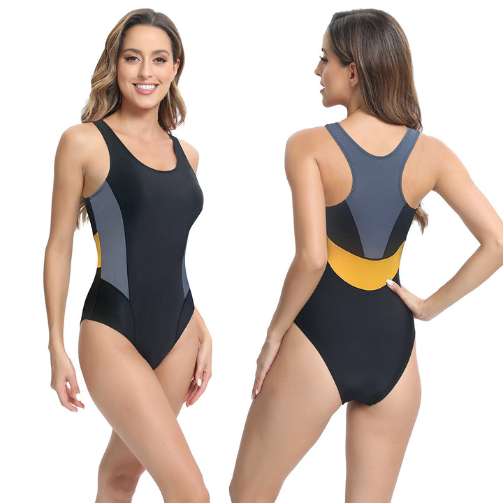 Damen Sportlicher Einteiler Badeanzug mit ergonomischem Schnitt und modernen Kontrasten Echo Archiv