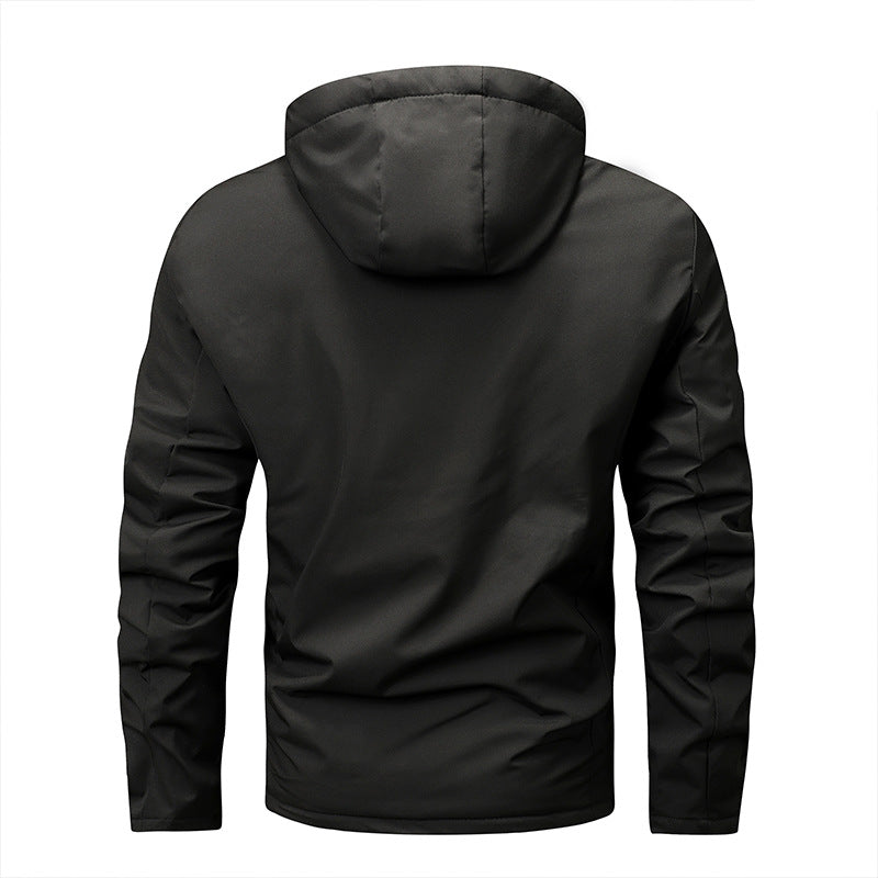 Herren nan winddichte Softshelljacke mit verstellbarer Kapuze, Fleece-Innenfutter und verdeckten Reißverschlusstaschen Echo Archiv