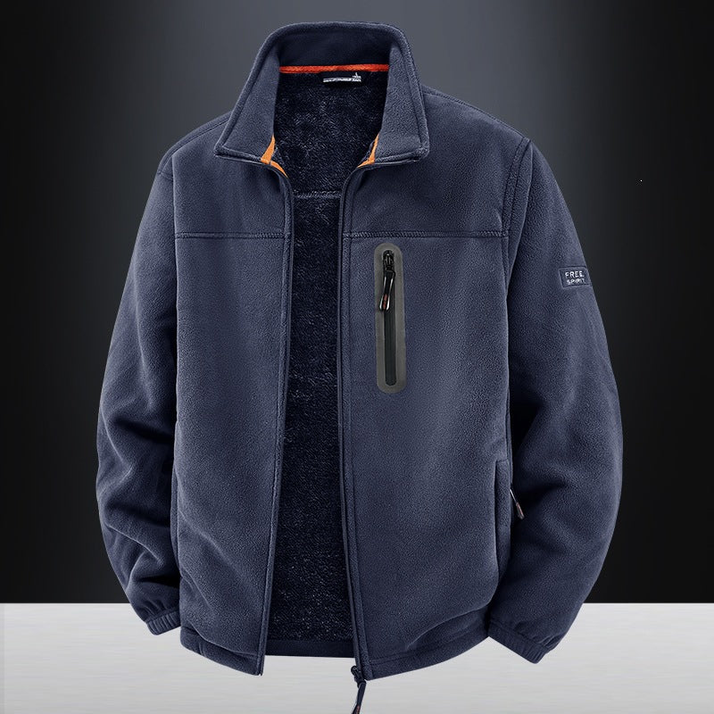 Herren Thermo-Fleece-Outdoorjacke mit Teddy-Innenfutter, Brustreißverschluss & windabweisender Oberfläche Echoarchiv
