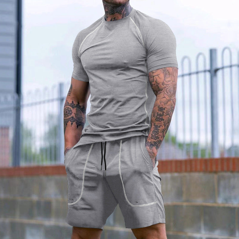 Herren sportliches Funktions-Kurzarmshirt und Shorts Set Echoarchiv