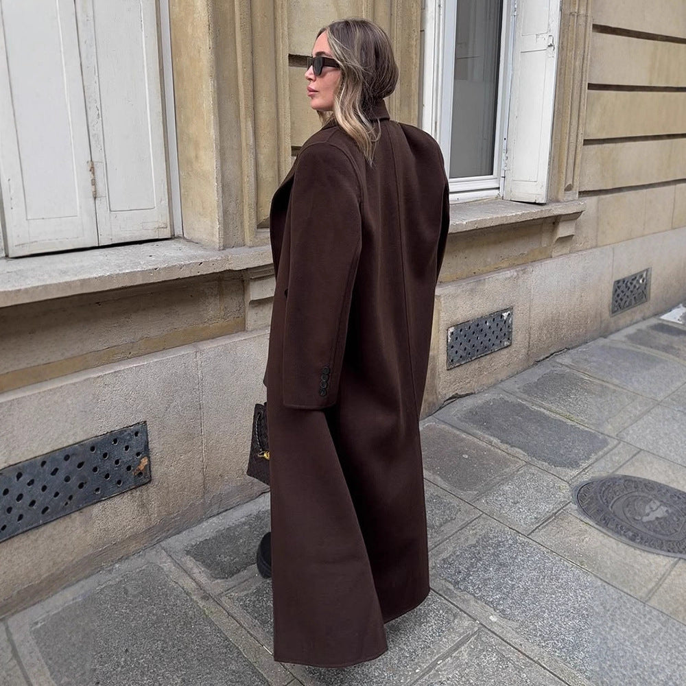 Damen Oversize Wollmix-Mantel mit verlängertem Cocoon-Schnitt und Doppelreihe Echoarchiv
