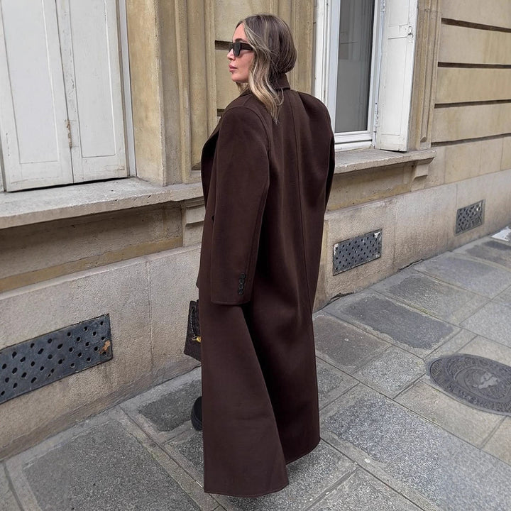Damen Oversize Wollmix-Mantel mit verlängertem Cocoon-Schnitt und Doppelreihe Echoarchiv