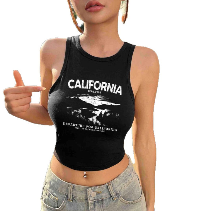Damen Crop-Top mit kreativem California-Design Echo Archiv