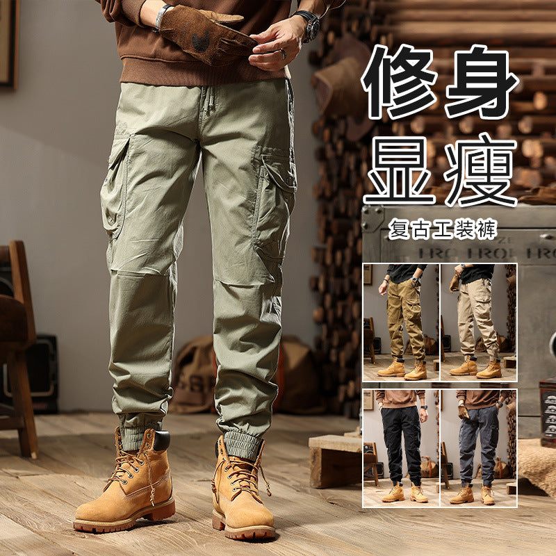 Herren Cargohose im Joggerstil mit elastischem Komfortbund, Multifunktionalen Klapp‑Utility‑Taschen und Knöchelreißverschluss Echo Archiv