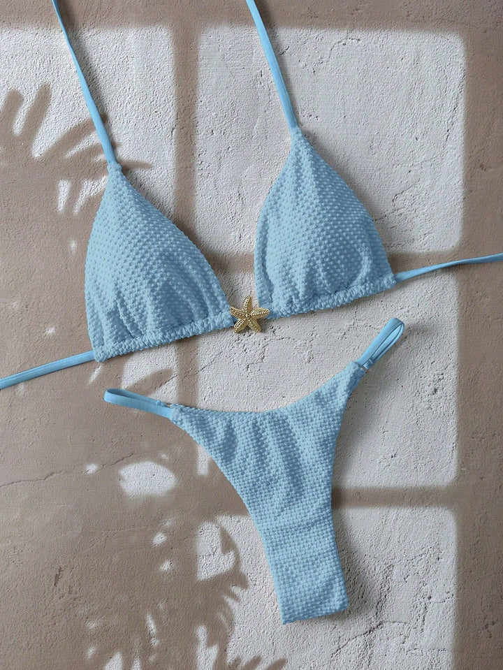 Damen Triangel-Bikini mit strukturiertem Stoff und maritimen Details Echo Archiv