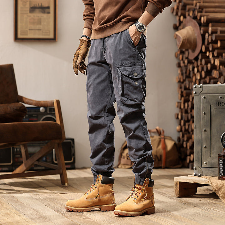 Herren vielseitige Cargo-Hose mit gepolsterten Taschen und elastischem Bund Echoarchiv