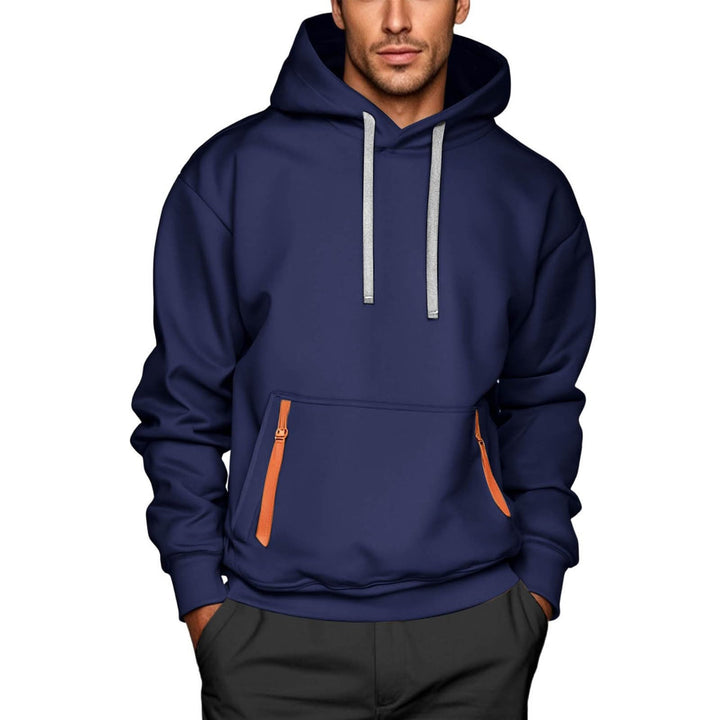Herren sportlicher Kapuzenpullover mit stylischen Reißverschlusstaschen Echoarchiv