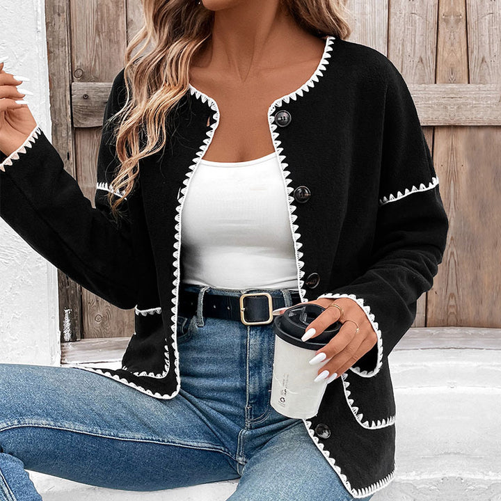 Damen Lässiger Cardigan mit Kontrastnähten Echo Archiv