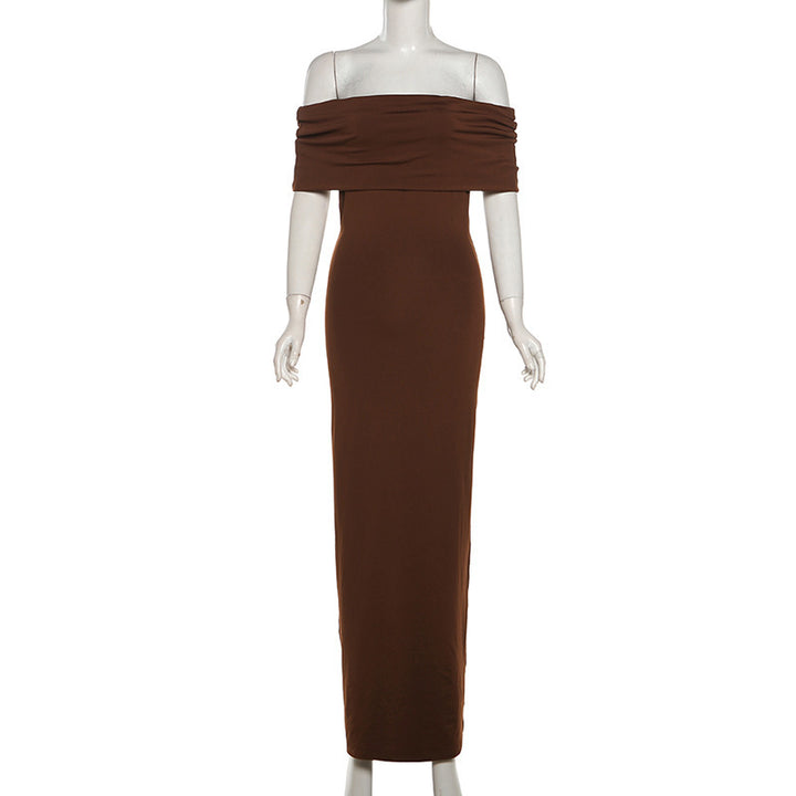 Damen Off-Shoulder Maxikleid Echo Archiv