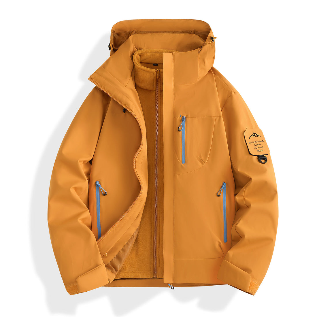 Damen zweilagige Softshell-Parka mit herausnehmbarem Fleecefutter und wasserdichten Reißverschlüssen Echoarchiv