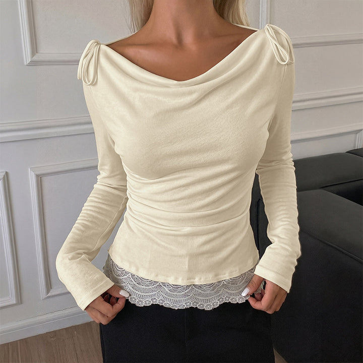 Damen Elegantes Oberteil mit schmalem Schlauchdesign und Rüschendetails Echo Archiv