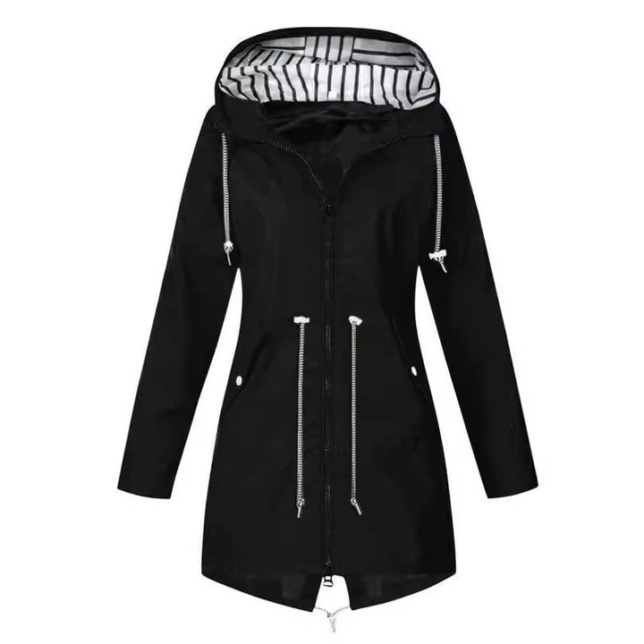 Damen nan taillierte Parka-Jacke mit Kapuze, Kordelzugbund und verdecktem Reißverschluss Echo Archiv