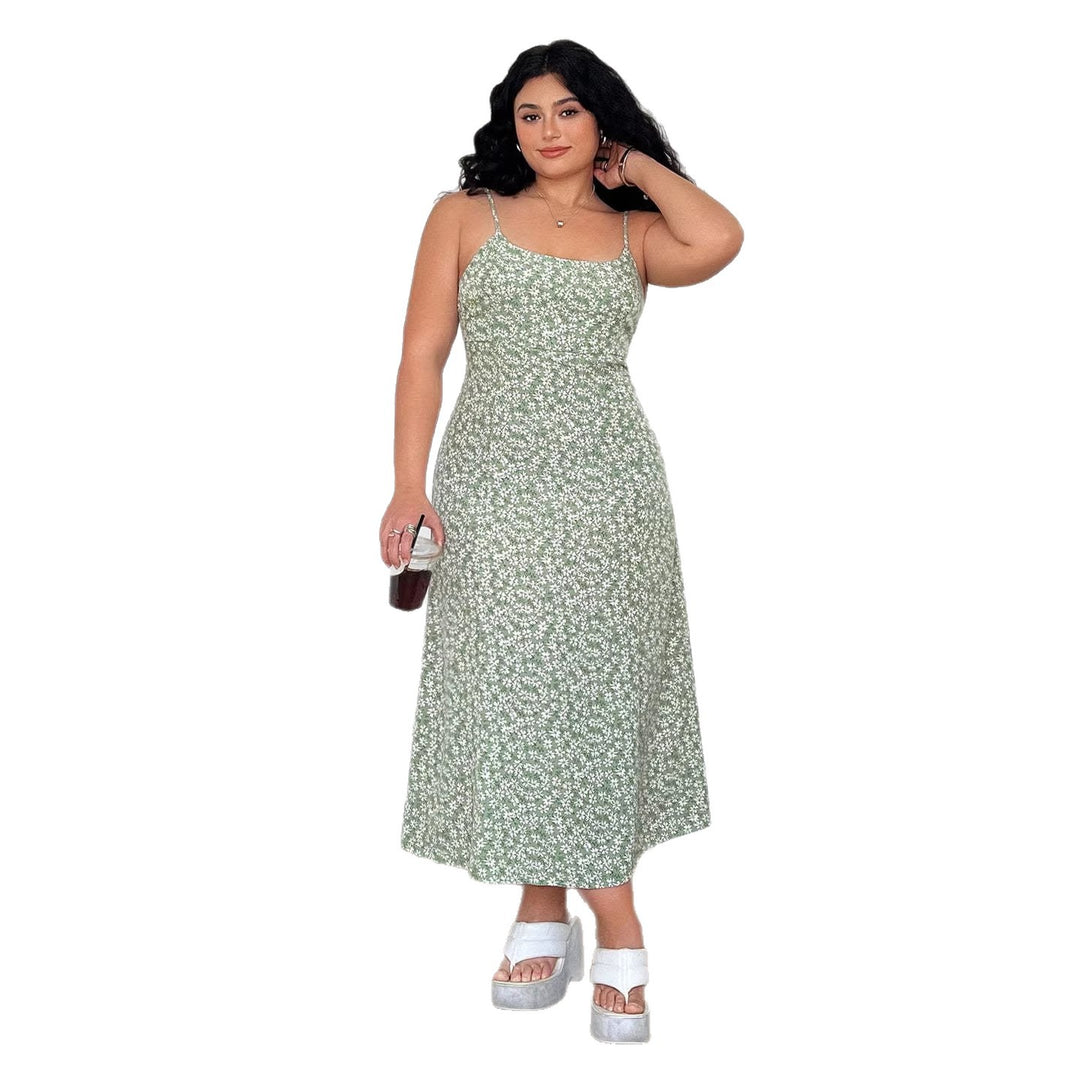 Damen Maxikleid mit feinem Blumenmuster und verstellbaren Spaghettiträgern Echo Archiv