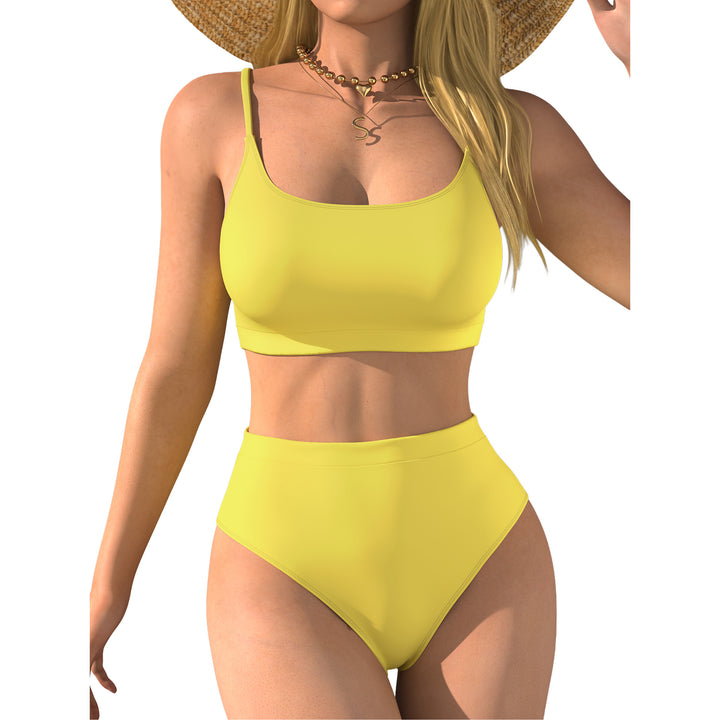 Damen Hochtaillierter Bikini mit Crop-Top Echo Archiv
