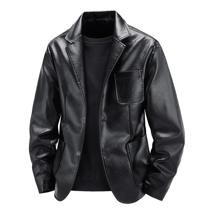 Herren Elegante Kunstlederjacke im klassischen Schnitt – Valtoré