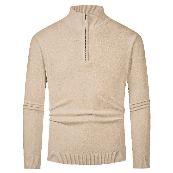 Herren eleganter Rollkragenpullover mit durchgehendem Reißverschluss Echoarchiv