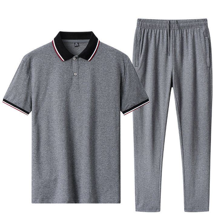 Herren entspanntes Polo- und Jogginganzugs-Set Echoarchiv