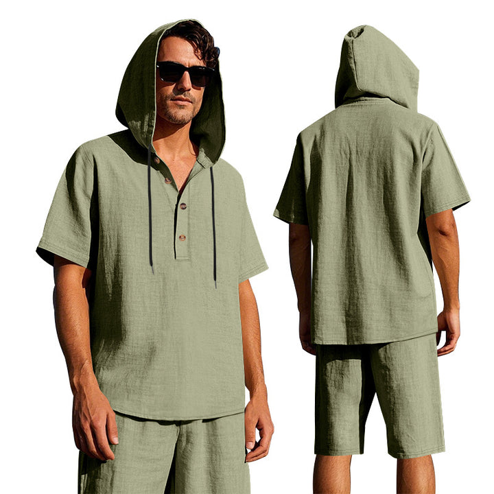 Herren lässiger Freizeit-Hoodie mit kurzer Hose Echoarchiv