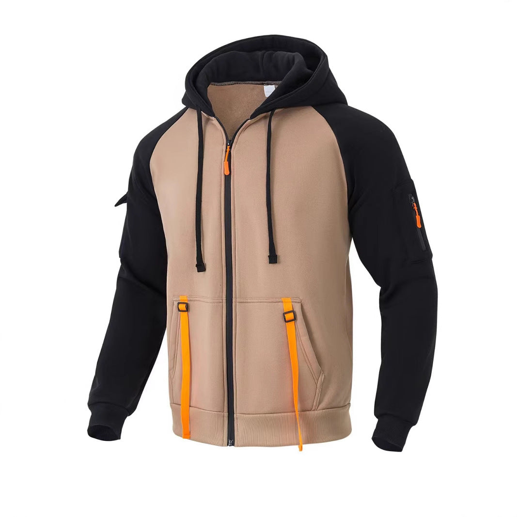 Herren funktioneller Zip-Hoodie mit vielseitigen Taschen Echoarchiv