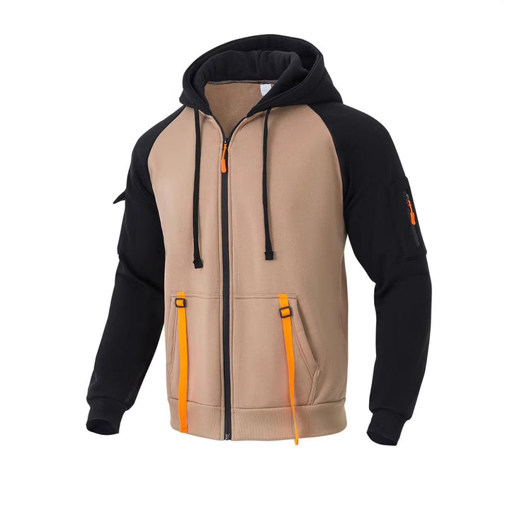 Herren funktioneller Zip-Hoodie mit vielseitigen Taschen Echoarchiv